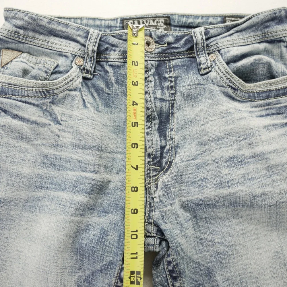 Salvage Mayhem Straight Regular‎ Fit Light Wash Jeans Buckle Exclusive 31x32